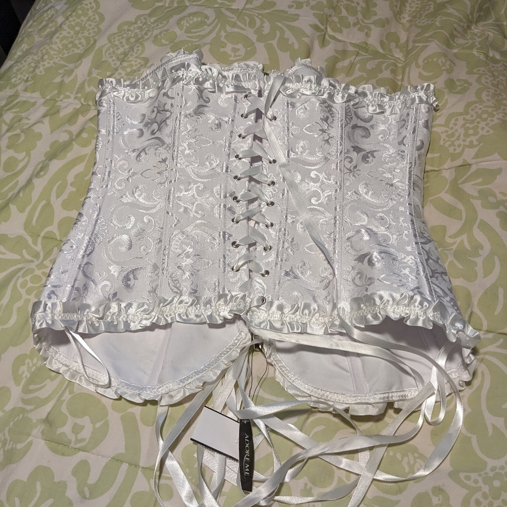 Adore Me White Ruffle Bustier